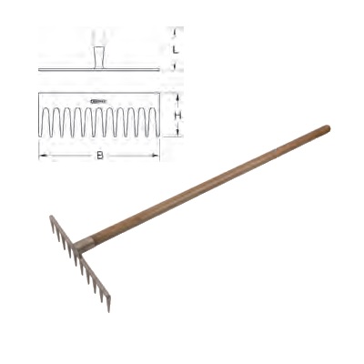 BRONZE + RAKE WITH HANDLE 1600 MM