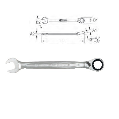 GEAR + REV COMBINATION SPANNER, 6MM