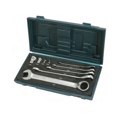 GEAR + REV COMB SPANNER SET, 9PCS, 8-19MM