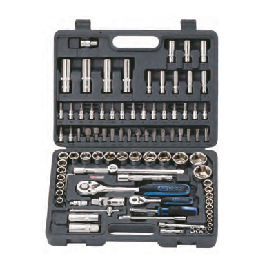 CHROME + SOCKET SET, 94PCS, 1/4" + 1/2