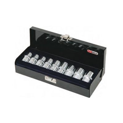 CHROME + TX SOCKET SET, 9PCS, 1/2", E10-E24