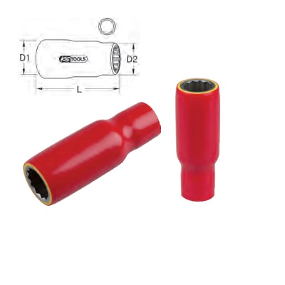 3/8" INSULATED SOCKET, DEEP, 10 MM