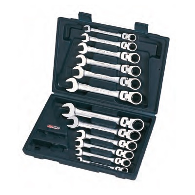 GEAR + FLEX HEAD COMB SPANNER SET, 12PCS