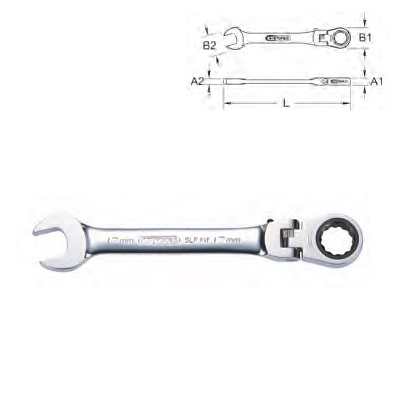 GEAR + FLEX HEAD COMB SPANNER, 8MM