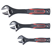 CLASSIC adjustable spanner set with dual component comfort grip handle (3pcs)