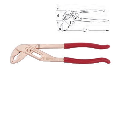 BERYLLIUM + WATER PUMP PLIERS 250 MM