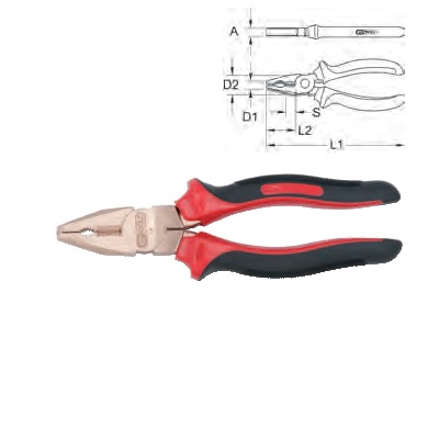 BERYLLIUM + COMBINATION PLIERS 160 MM