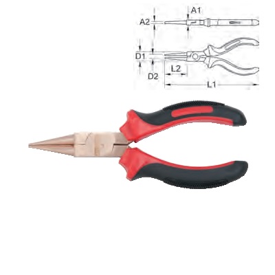 BERYLLIUM + ROUND NOSE PLIERS 160 MM