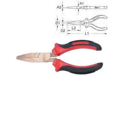 BERYLLIUM + FLAT NOSE PLIERS 120 MM