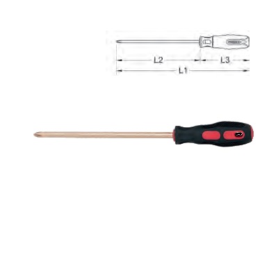 BERYLLIUM + SCREWDRIVER FOR CROSS-SLOTTED HEAD SCREWS PH0