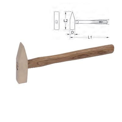 BRONZE + FITTERS HAMMER 100 G, HICKORY HANDLE