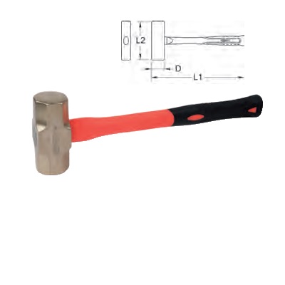 BRONZE + MINING HAMMER 1000 G, WITH FIBREGLASS HANDLE