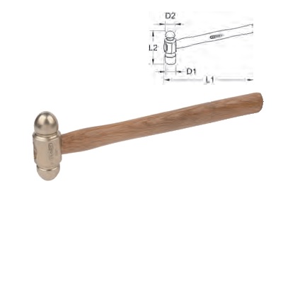 BRONZE + ENGINEERS HAMMER, AMERICAN PATTERN, 100 G, HICKORY HANDLE