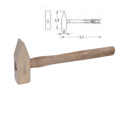 BRONZE + SET HAMMER 1500 G, HICKORY HANDLE