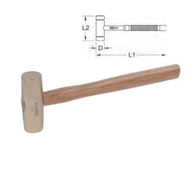 BRONZE + MACHINIST´S HAMMER AMERICAN PATTERN 100 G, HICKORY HANDLE