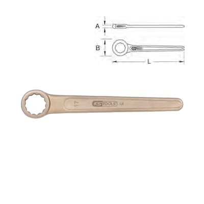 BRONZE + SINGLE ENDED RING SPANNER STRAIGHT 14 MM