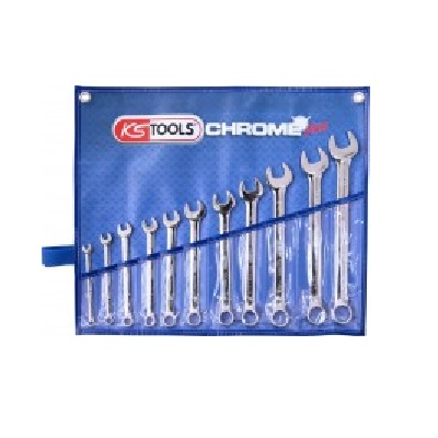 CHROME + COMBINATION SPANNER SET, 11PCS