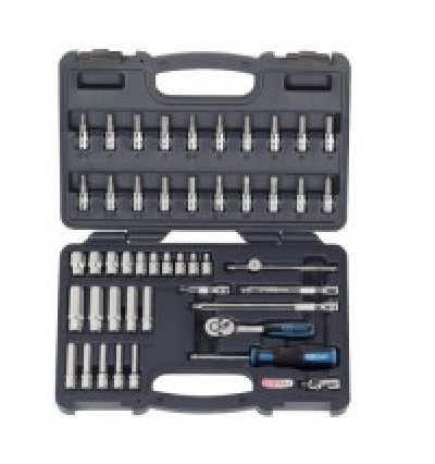 CHROME + SOCKET SET, 47PCS, 1/4