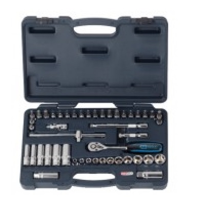 CHROME + SOCKET SET, 46PCS, 3/8