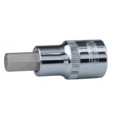 CHROME + HEX BIT SOCKET, 1/2", 3/16