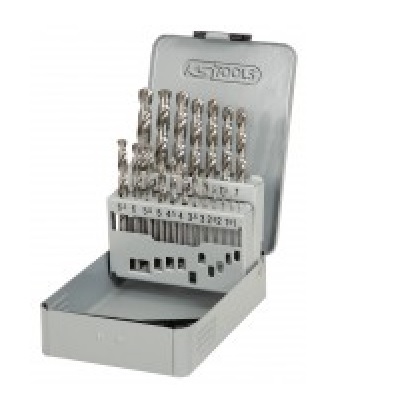 HSS G DRILL BIT SET, 19PCS, 1-10MM