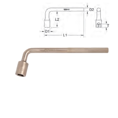 BRONZE + SQUARE SOCKET SPANNER ANGLED 8 MM