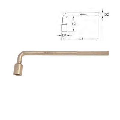 BRONZE + HEXAGONAL SOCKET SPANNER ANGLED 8 MM