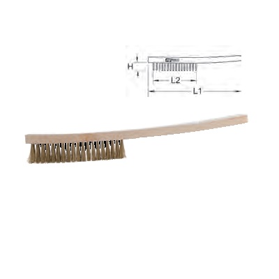 BRONZE + WIRE BRUSH, TIN BRONZE WIRE, CRIMPED, 3 ROWS